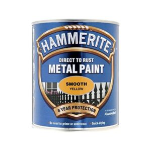 Hammerite Metal Paint Smooth Finish Yellow - 750ml