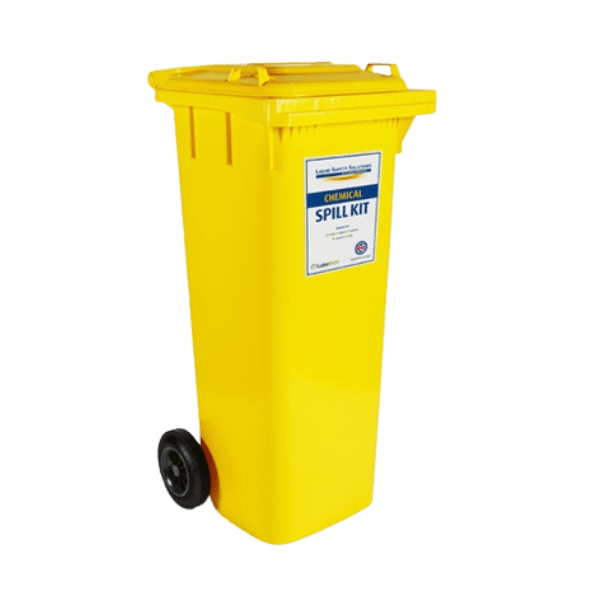 120L Chemical Spill kit in wheeled bin