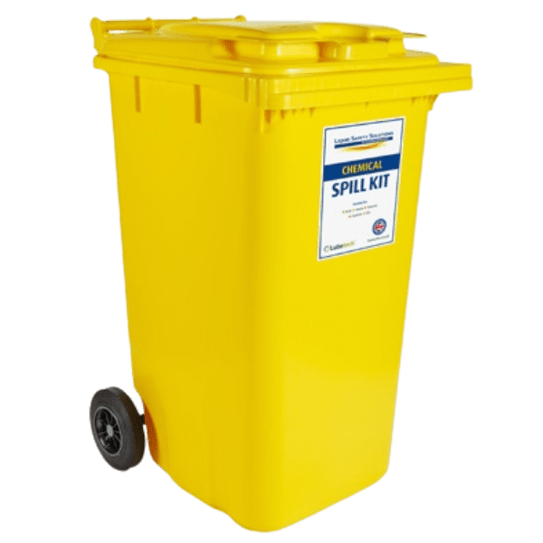 240L Chemical spill kit in wheeled bin