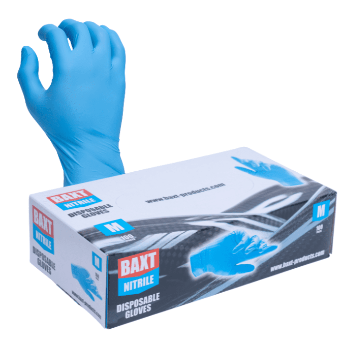 BAXT Blue Nitrile Disposable Gloves (100)