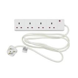 4-Gang Trailing Socket Non-Switch 1.5m