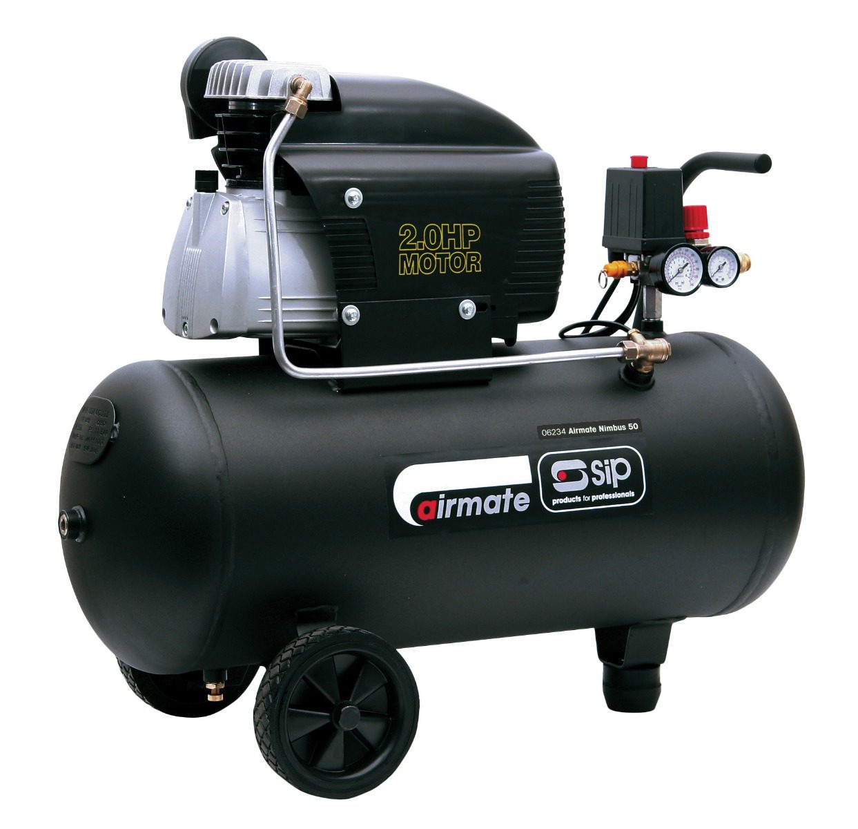 SIP RC2/50 Oil Lubricated Air Compressor - 2hp 50L