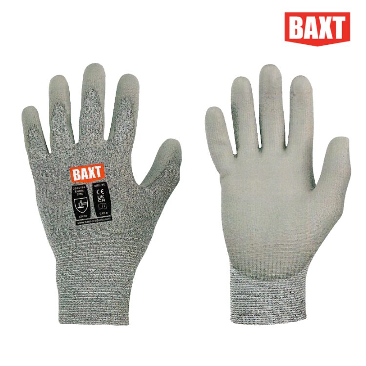 BAXT PU GLOVE CUT LEVEL B GREY - Pair