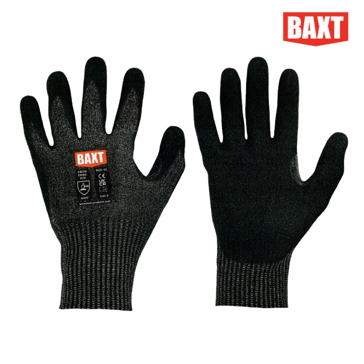 PU PALM GLOVE CUT LEVEL F BLACK - Pair