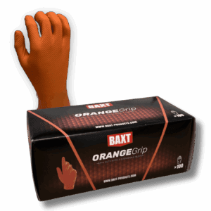 BAXT ORANGEgrip Heavy Duty Nitrile Disposable Gloves